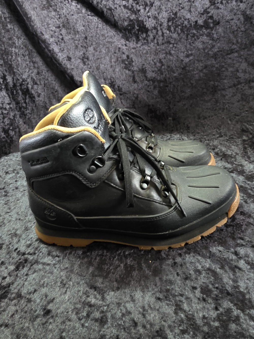 Timberland Black and Tan Lace-Up Women's Hiking Booties